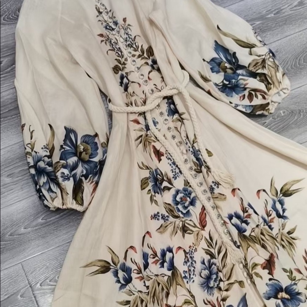 Zimmerman Aliane Belted Linen Maxi Dress - Picture 9 of 10